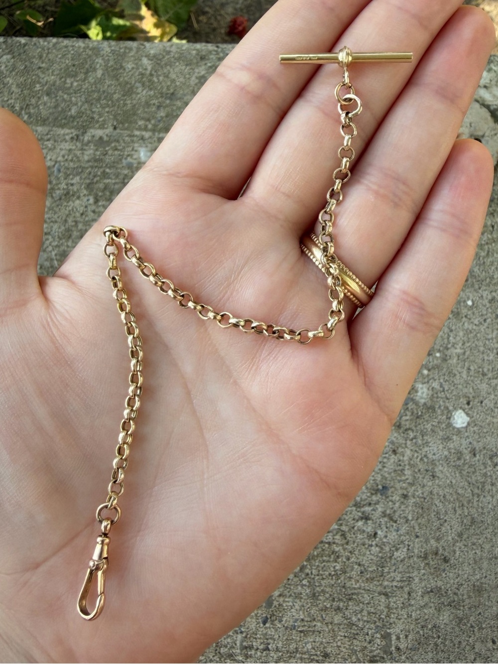 Vintage 9kt Gold Watch Chain